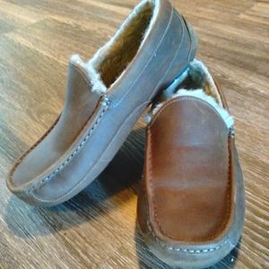 UGG Ascot Leather Slippers- China Tea